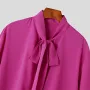 INCERUN Herrar Skyrta Fashion-forward Karlar Björt Long Sleeve Skyrta með Big V-hálsmáli og flæðandi borðum