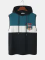 ChArmkpR - Camiseta sin mangas con capucha y estampado animal étnico para hombre