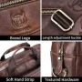 BULLCAPTAIN Briefcase Shoulder Messenger Bags Men's Genuine Leather 14-inch Laptop Bag's Men's Briefcase Office Business Handbag