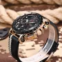 LIGE Men's Luxurious Fashion Quartz Watch Calendar Multifunction Waterproof Watch Chronograph Sport Wristwatch