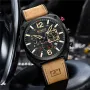 CURREN Jam Tangan Olahraga Pria Multifungsi Chronograph Quartz Watch Bercahaya Tahan Air Kalender Jam Tangan
