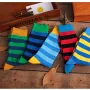 5 Pairs Men's Colorful Striped Funny Novelty Cotton Dress Socks, Cool Design Rich Funky Crew Socks for Men Comfy Breathable Long Socks