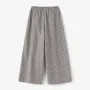 ZANZEA Womens Geometric Printed Wide Leg Pants Vintage Elastic Waist Straight Pleated Trouser Loose Fit