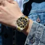 CURREN Men Multifunction Waterproof Luminous Hands Quartz Watch Chronograph Date Stainless Steel Business Casual Wristwatch