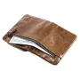 BULLCAPTAIN Men's Genuine Leather RFID Wallet Short Trifold Design Hasp Zipper Closure Card Holder Coin Pocket Money Purse