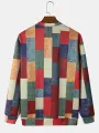 ChArmkpR Erkek Kazak Kapşonlular Renk Blok Patchwork Yuvarlak Yaka Bol Kazak Sweatshirtler