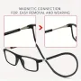 2pcs Magnetic Neck Mounted Lightweight Reading Glasses Adjustable Temples Anti-Fall Anti-drop Presbyopic Eyeglasses
