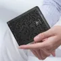 BULLCAPTAIN Men's Genuine Leather Wallet Business Casual Cash Clip Multifunctional RFID Antimagnetic Multi-Card Slot Coin Purse