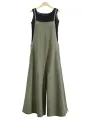Mono ZANZEA de talla grande para mujer, con pechera y bolsillos holgados