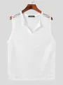 INCERUN Mens Tank Top Fashion V-neck Hollow Out Mesh Fabric Men Tops Clothing