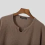 INCERUN Mens T Shirts Textured Waffle Loose Top Solid Color Casual Short Sleeve T-Shirts