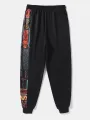 ChArmkpR Mens Pants Ethnic Pattern Patchwork Drawstring Waist Loose Sweatpants Casual Trousers