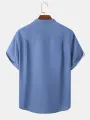 ChArmkpR Mens Bird Plant Print Half Button Cotton Henley Shirts
