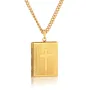 Religious Jesus Cross Locket Pendants Gold Silver Color Photo Frame Memory Necklace for Women/Men Stainless Steel Cross Necklace Faith Jewelry Gift