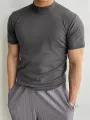 Mens Solid Criw Neck Llawes Byr Crys-T
