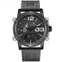 NAVIFORCE Fashion Sport Watches Analog Date Clock Men Quartz Watch Luminous Waterproof Genuine Leather Strap Wristwatch for Male