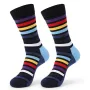5 pares de calcetines de algodón a rayas para hombre, divertidos, con diseño de bloques de colores brillantes, con personalidad, de tubo medio largo, para monopatín, unisex