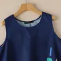 ZANZEA - Camisetas sin mangas con cuello redondo y estampado gráfico para mujer, estilo casual, estilo playero, de corte A