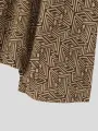 INCERUN - Pantalones largos de tiro bajo con estampado étnico para hombre, holgados, elásticos, con bolsillos laterales, tallas S-5XL