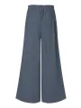 ZANZEA Plus Size Women Pants Solid Color Side Button Elastic Waist Loose Casual Wide Leg Pants With No Pocket