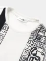 ChArmkpR Mens Tribal Pattern Patchwork Knit Short Sleeve T-Shirts