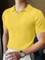 INCERUN Mens Lapel Shirts Striped Slim Casual Basic Design Short Sleeve Summer T-Shirt