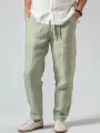 ChArmkpR Mens Solid Cotton Casual Loose Drawstring Waist Pants