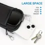 Portable Soft Zipper Glasses Bag with Buckle Lightweight Double Pockets Case can Store Mobile Phones, Headphones, Bank Cards Mini Storage Bag
