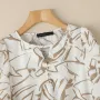 ZANZEA Women's Summer Elegant Print Blouse Casual Flare Sleeve O-Neck Cutouts Tops