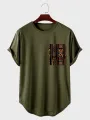 ChArmkpR Mens T-Shirts Colorful Ethnic Geometric Print Curved Hem Short Sleeve Tshirts