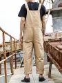 INCERUN Men Bib Pants Solid Color Jumpsuits Multi Pockets Casual Suspenders Cargo Overalls Fashion Men Jumpsuit S-5XL