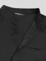 INCERUN Plus Size Men Long Shirt Stand Collar Button Long Sleeve Solid Long Robe Shirts
