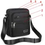 Men's Portable Business Casual Crossbody Bag Multi-compartment Lightweight Waterproof Nylon Shoulder Bag for Travel Daily Use