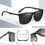 Fashion Black Square TAC Polarized Sunglasses UV400 Protection Sun Eyewear Glasses for Outdoor Cycling Driving Travel Fishing