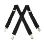 Men's Suspenders With 5cm Widened And Comfortable Elastic Straps, Adjustable 4 Clips For Trousers, Classic Black Suspenders Elastic X-Back