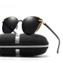 Mens Polarized Sunglasses Luxury Fashion Cat Eye Retro Metal Colorful Lens Oculos UV400 Sun Glasses