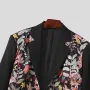 INCERUN Men Two-piece Suits Fashion Floral Print Long Sleeve Blazer & Pants Summer Cool Breathable Party Male Clothing