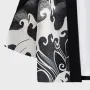 ChArmkpR Mens Japanese Wave Print Open Front Loose 3/4 Sleeve Kimono