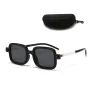 Fashion Retro Square Sunglasses UV400 Protection HD Sun Eyeglass for Outdoor Travel Driving with Case
