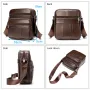 Ekphero Men's Genuine Leather Shoulder Bag Bussiness Casual Messenger Bag Multiple Pocket Capacity Crossbody Bag