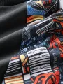 ChArmkpR Mens Pullover Hoodies Ethnic Pattern Patchwork Raglan Sleeve Round Neck Sweatshirts