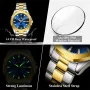 POEDAGAR Fashion Waterproof Business Quartz Watch Calendar Week Luminous Stainless Steel Strap Men Wristwatch