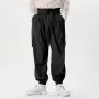 INCERUN Men Pants Tie Design Solid Color Casual Elastic Trousers Comfy Daily Solid Color Pants with Side Pockets