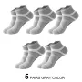 5 Pairs Men's High Quality Breathable Ankle Socks Summer Outdoor Casual Athletic Short Sports Socks for Running Size 38-45 Comfortable