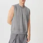 INCERUN Mens Hollow Out Crew Neck Sleeveless Vest Sold Color Sheer Knit Crew Neck Tank Top for Male