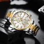 CURREN Business Men Watch Steel Band Multifunctional Chronograph Wristwatch Waterproof Round Watch, Ideal choice for Gifts