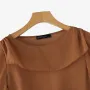 ZANZEA Women's Blouse Elegant Ruffle Sleeve Solid Crew Neck Plain Summer Shirt Pullover Top