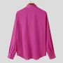 INCERUN Herrar Skyrta Fashion-forward Karlar Björt Long Sleeve Skyrta með Big V-hálsmáli og flæðandi borðum