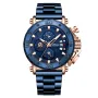 CRRJU Men's Quartz Chronograph Watch Stainless Steel Strap Waterproof Large Dial Luminous Sport Wristwatch with Date Function