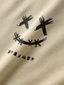 ChArmkpR Mens Ethnic Smile Print Color Block Patchwork Kangaroo Pocket Hoodies